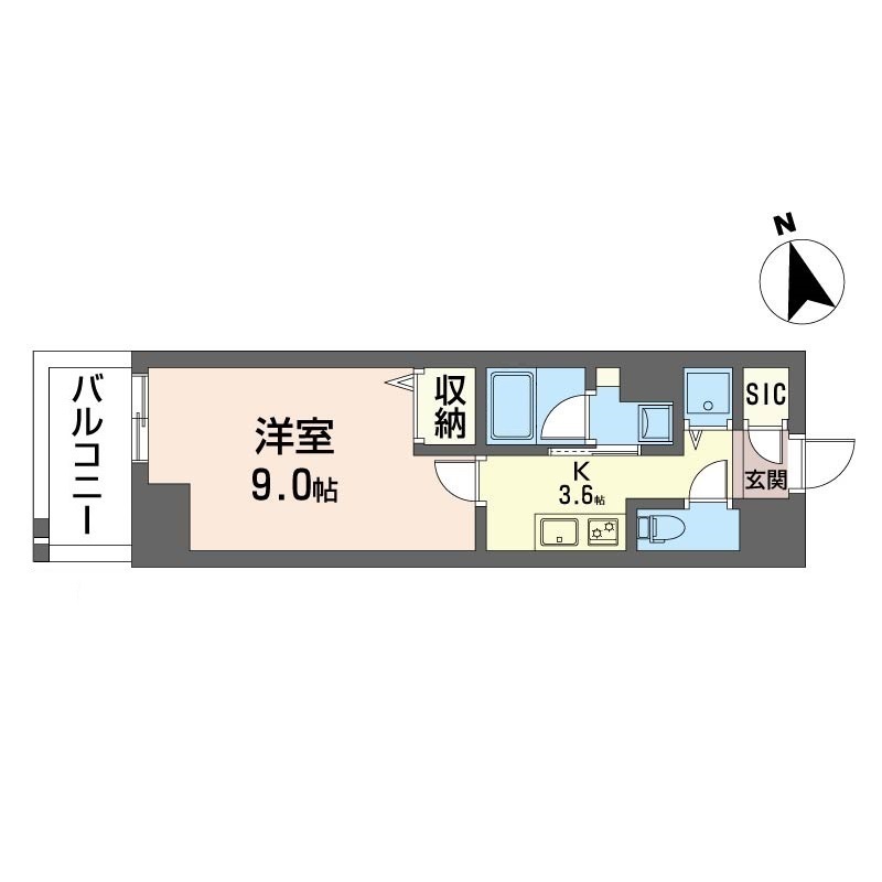 サンエール南堀江203号室の間取り