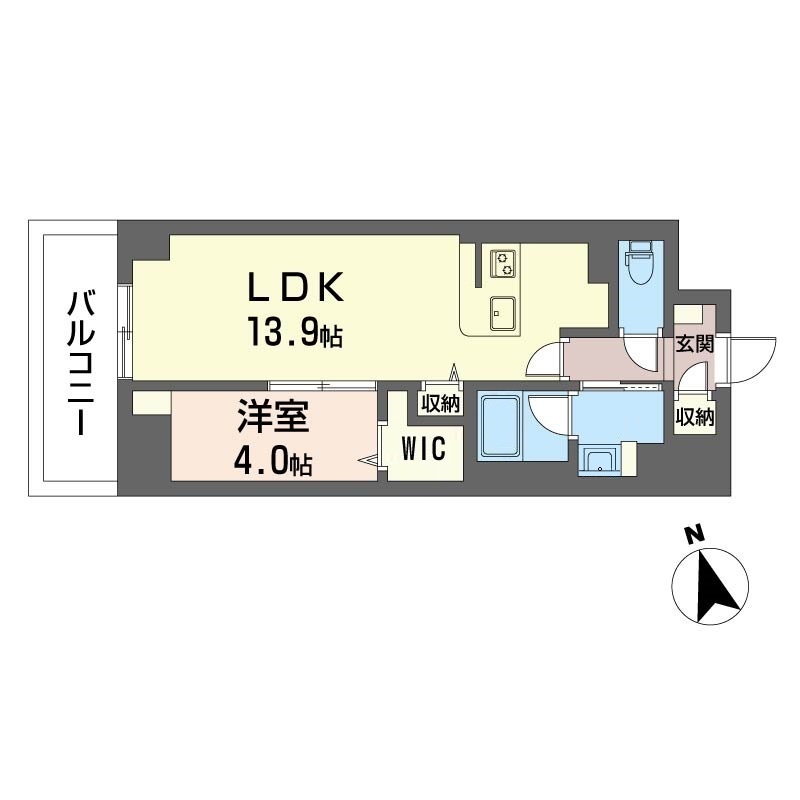 サンエール南堀江206号室の間取り