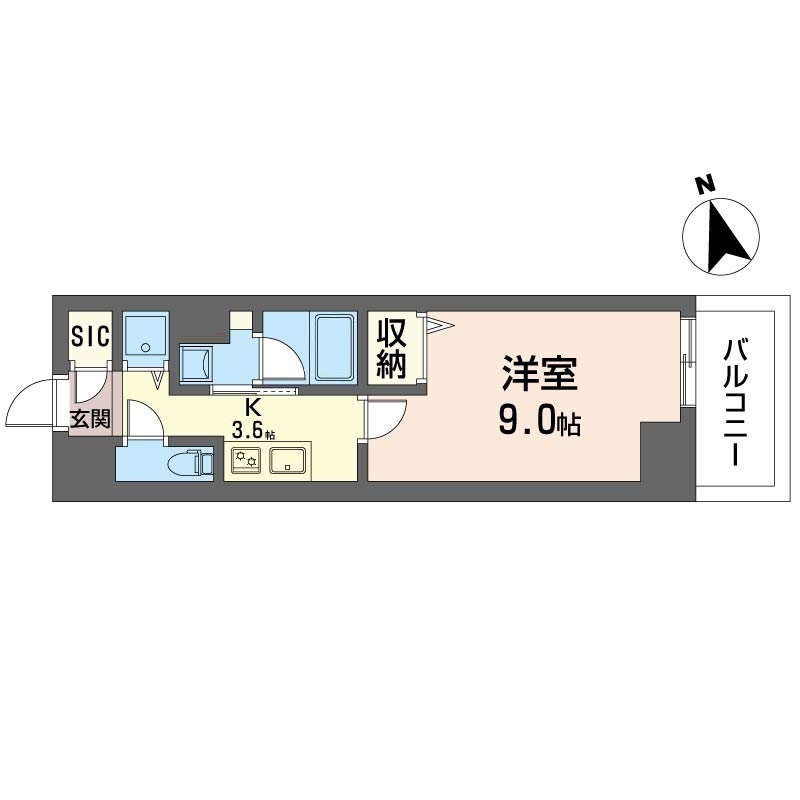サンエール南堀江317号室の間取り