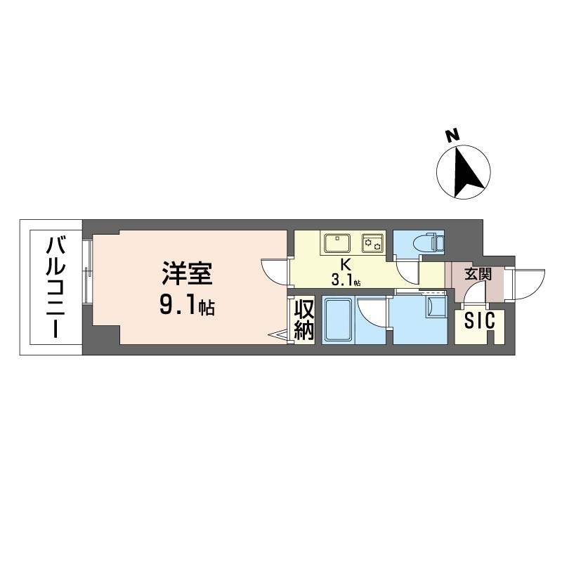 サンエール南堀江405号室の間取り