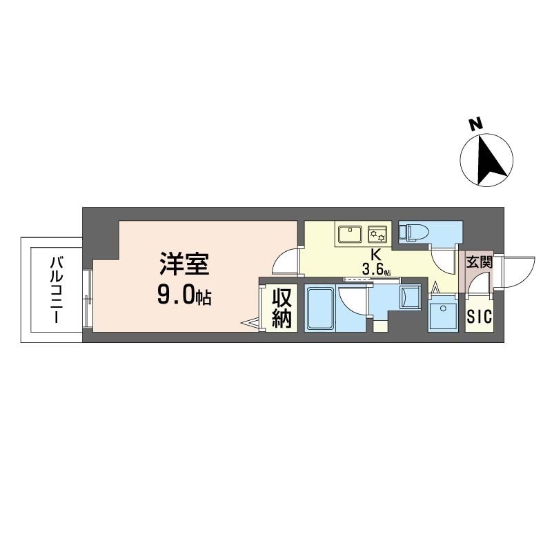サンエール南堀江410号室の間取り