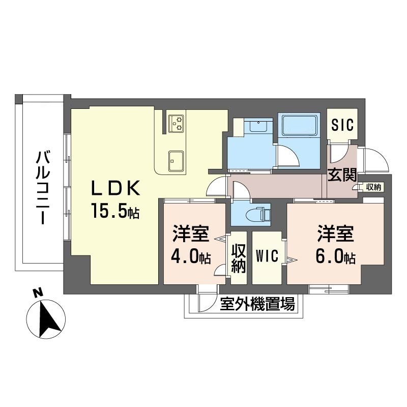 サンエール南堀江601号室の間取り