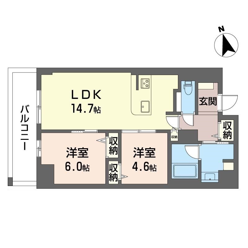 サンエール南堀江602号室の間取り