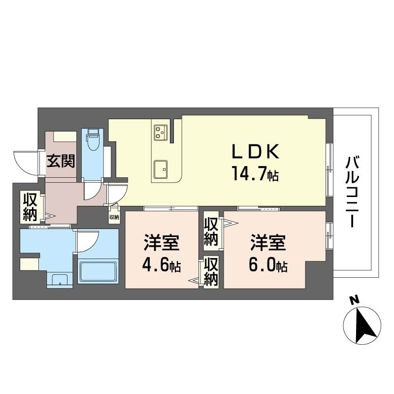 サンエール南堀江611号室の間取り